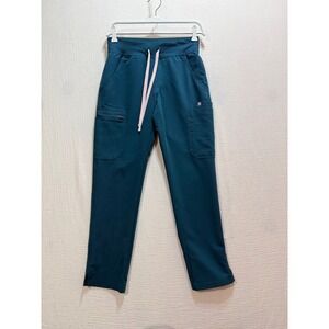 FIGS Yola Skinny Scrub Pants Womens XSP Teal Blue Technical Collection Hospital